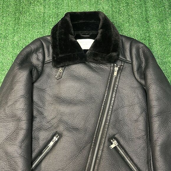 ZARA WOMAN COLLECTION DOUBLE FACED BIKER FAUX FUR LINED JACKET WOMENS XS - Picture 2 of 6